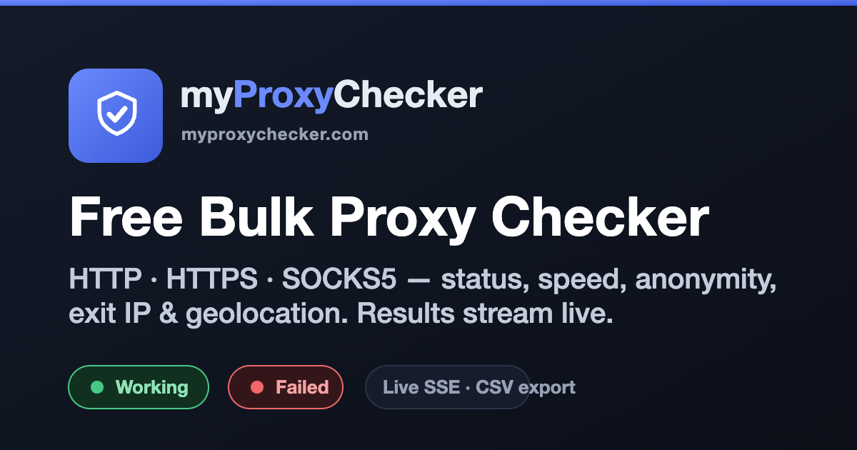 Free HTTPS (SSL) proxy list — myProxyChecker